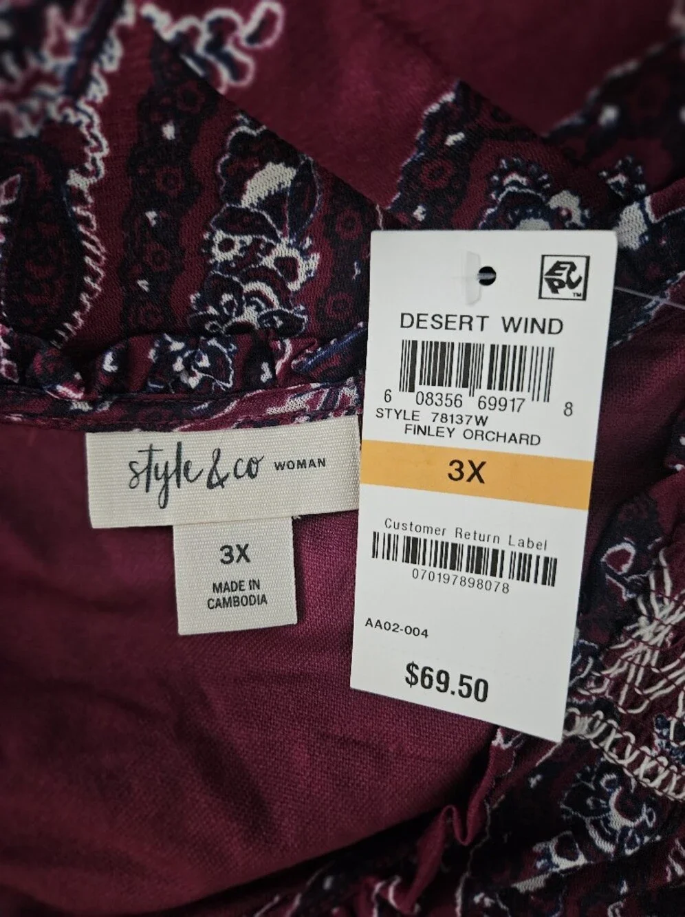 NWT! Style And Co Boho Dress 3X - Picture 5 of 5
